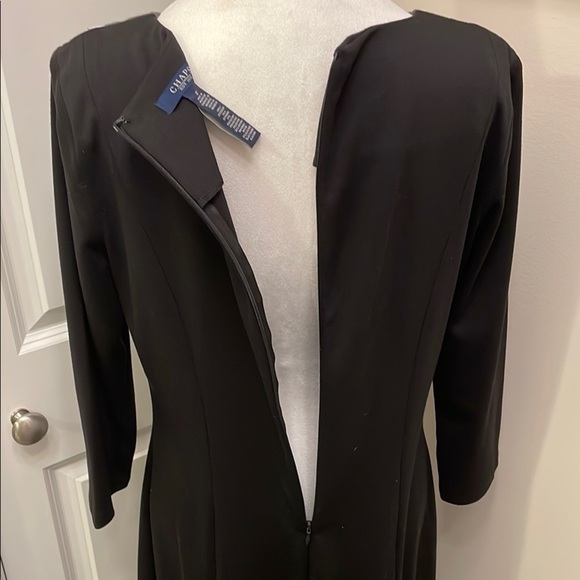 Chaps Gray and Black Dress 3/4 Sleeve Crew Neck EUC 12 - Picture 8 of 13